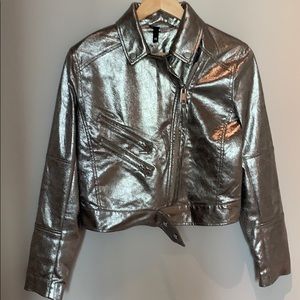 Silver cropped jacket!